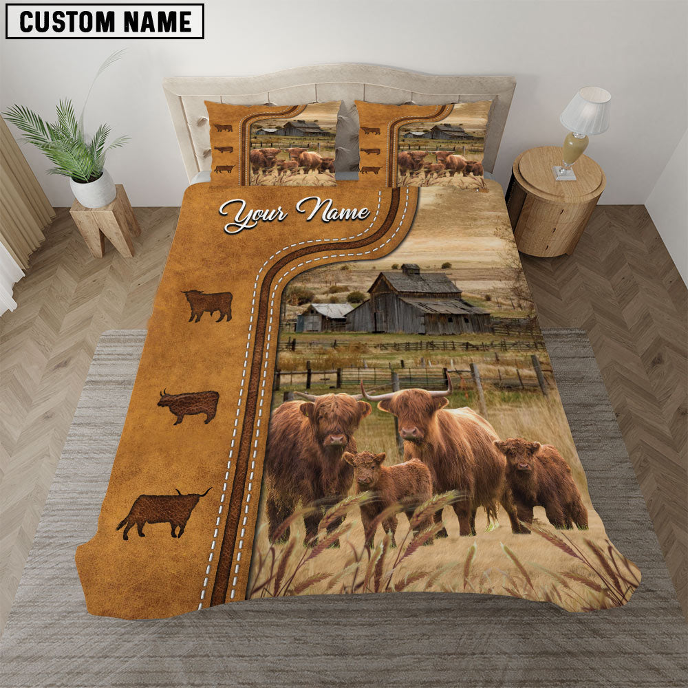 Highland On The Farm Personalized Name Bedding Set