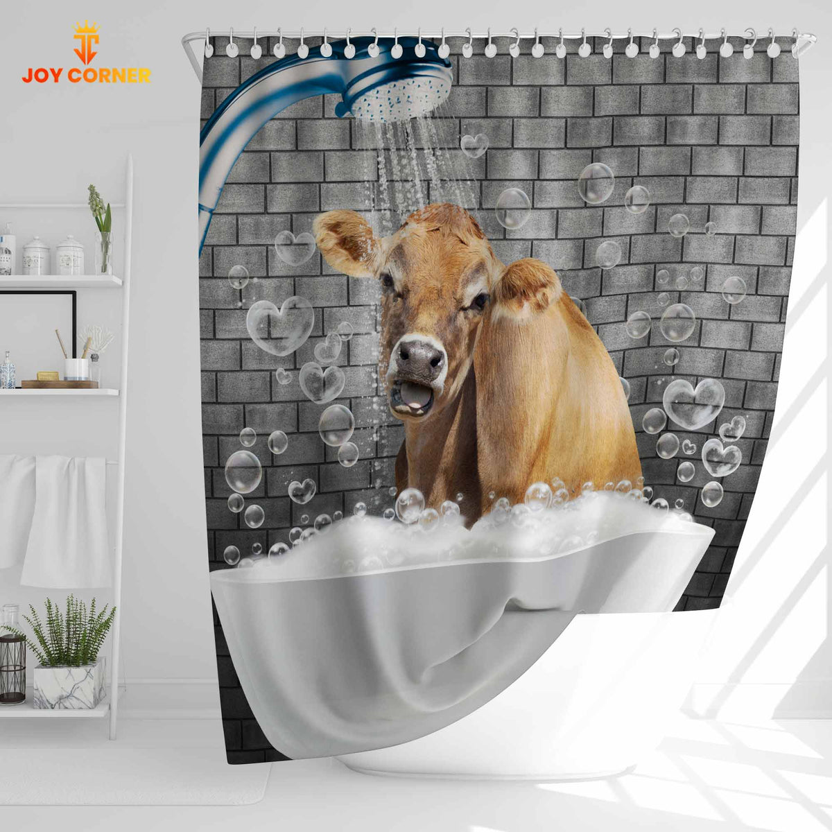 Jersey Brick Wall 3D Shower Curtain