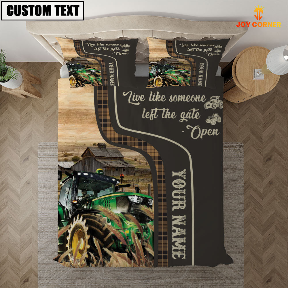 Tractor Like Someone Left The Gate Open Customized Name 3D Bedding Set