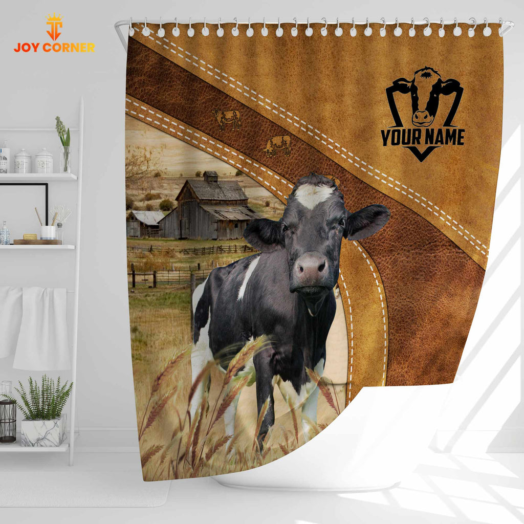 Custom Name Holstein Pattern Shower Curtain