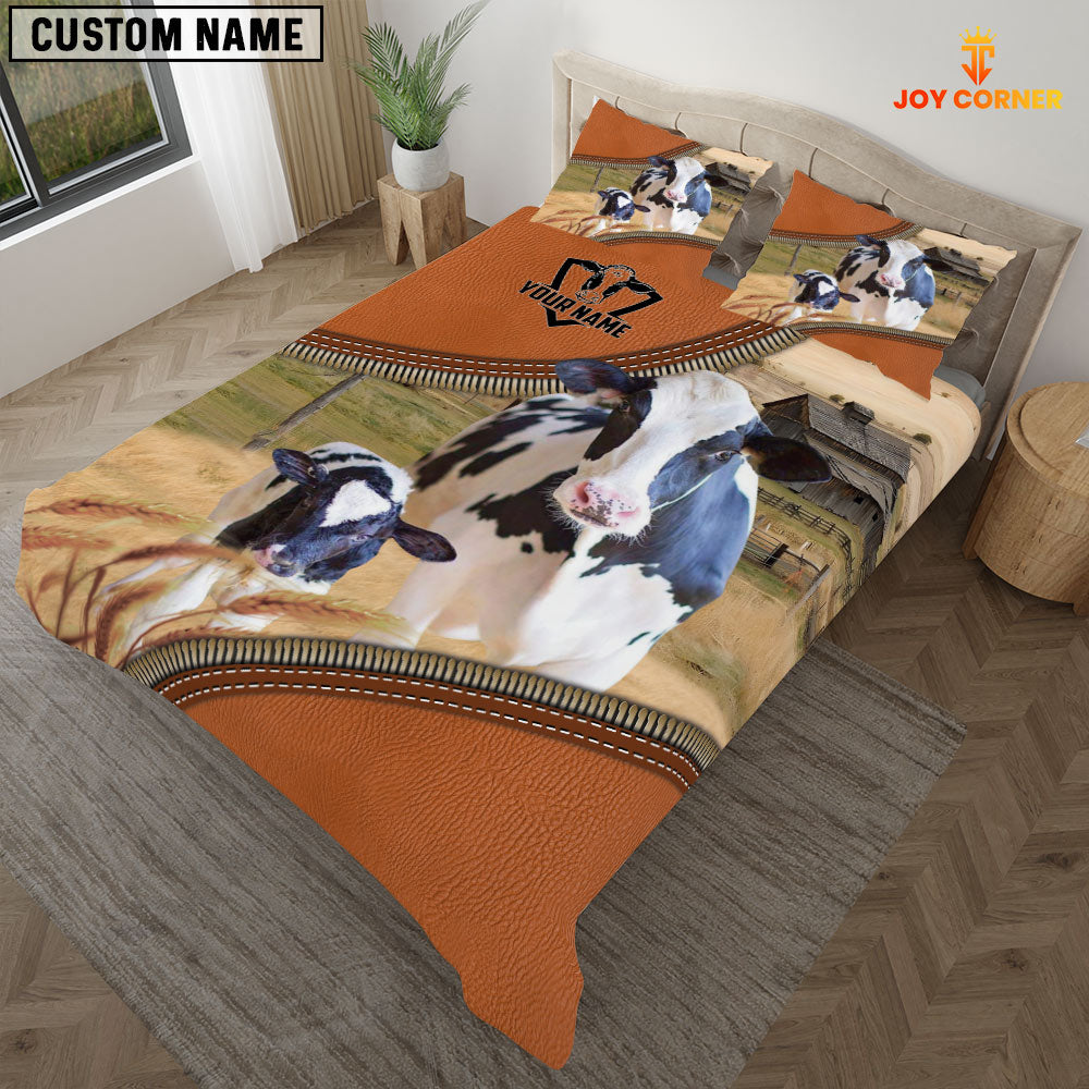 Holstein On The Farm Customized Name 3D Bedding Set