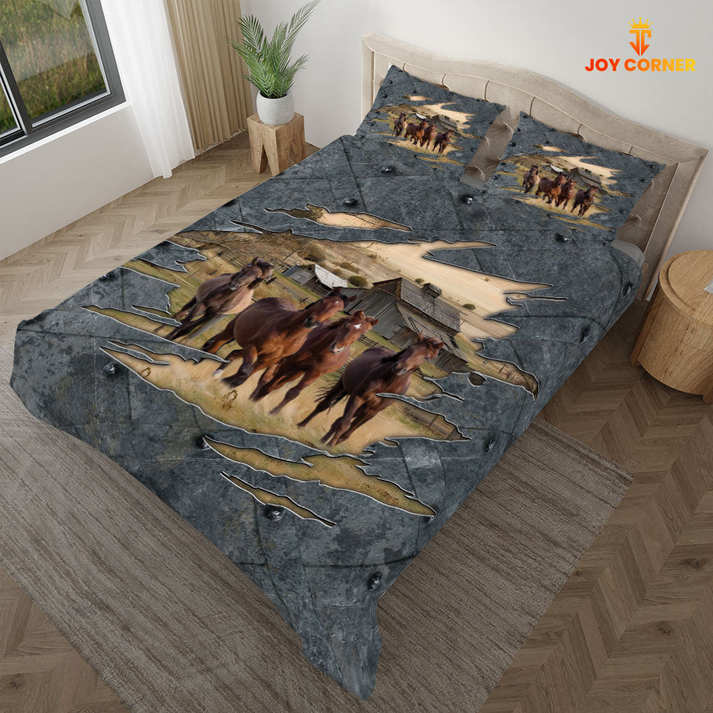 Horse On The Farm Customized Name Bedding Set