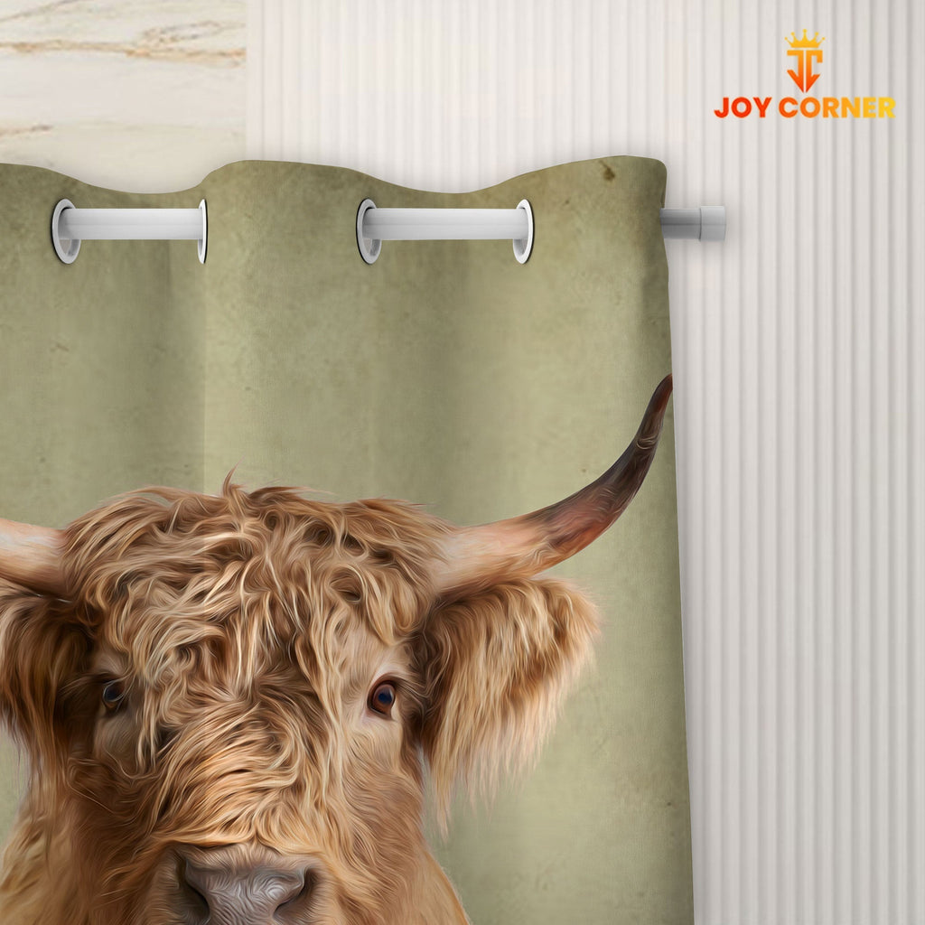 Highland Cattle Hello Sweet Cheeks 3D Shower Curtain