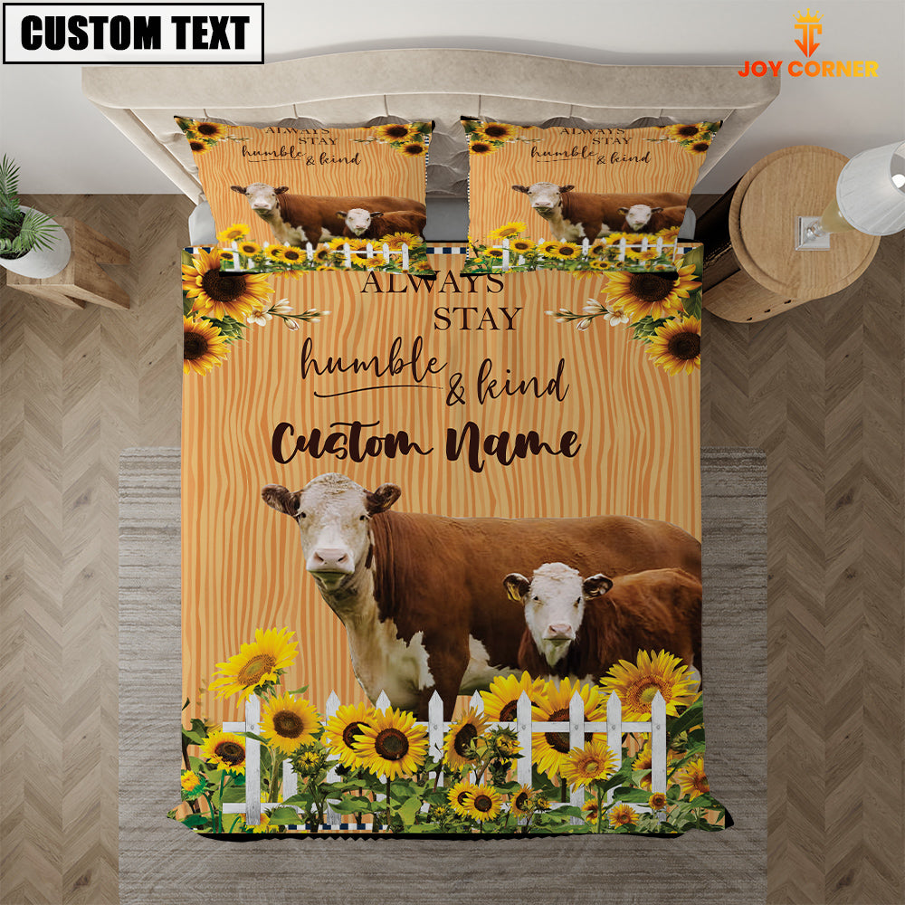 Hereford Stay Humble And Kind Custom Name Bedding Set