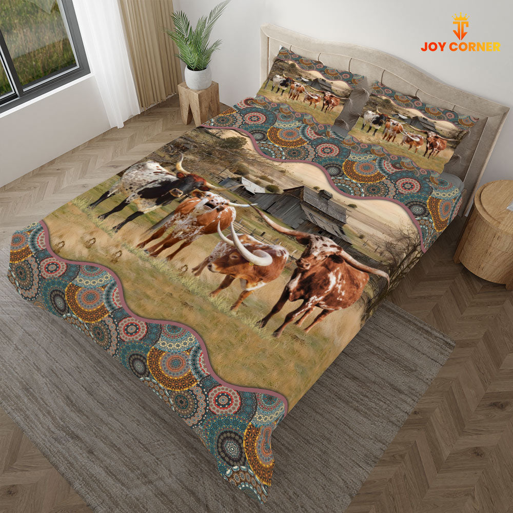 Texas Longhorn Vintage 3D Bedding Set