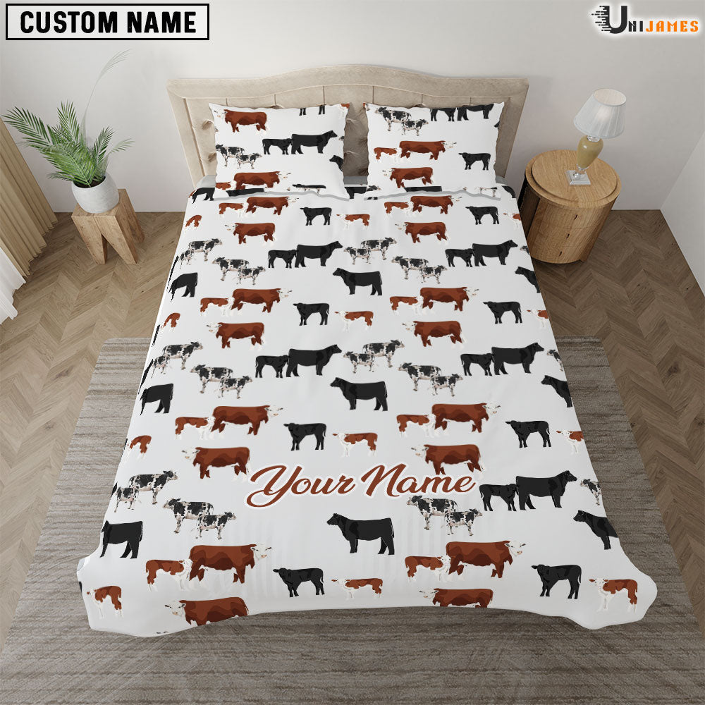 Cattle Breed Pattern Custom Name Bedding Set