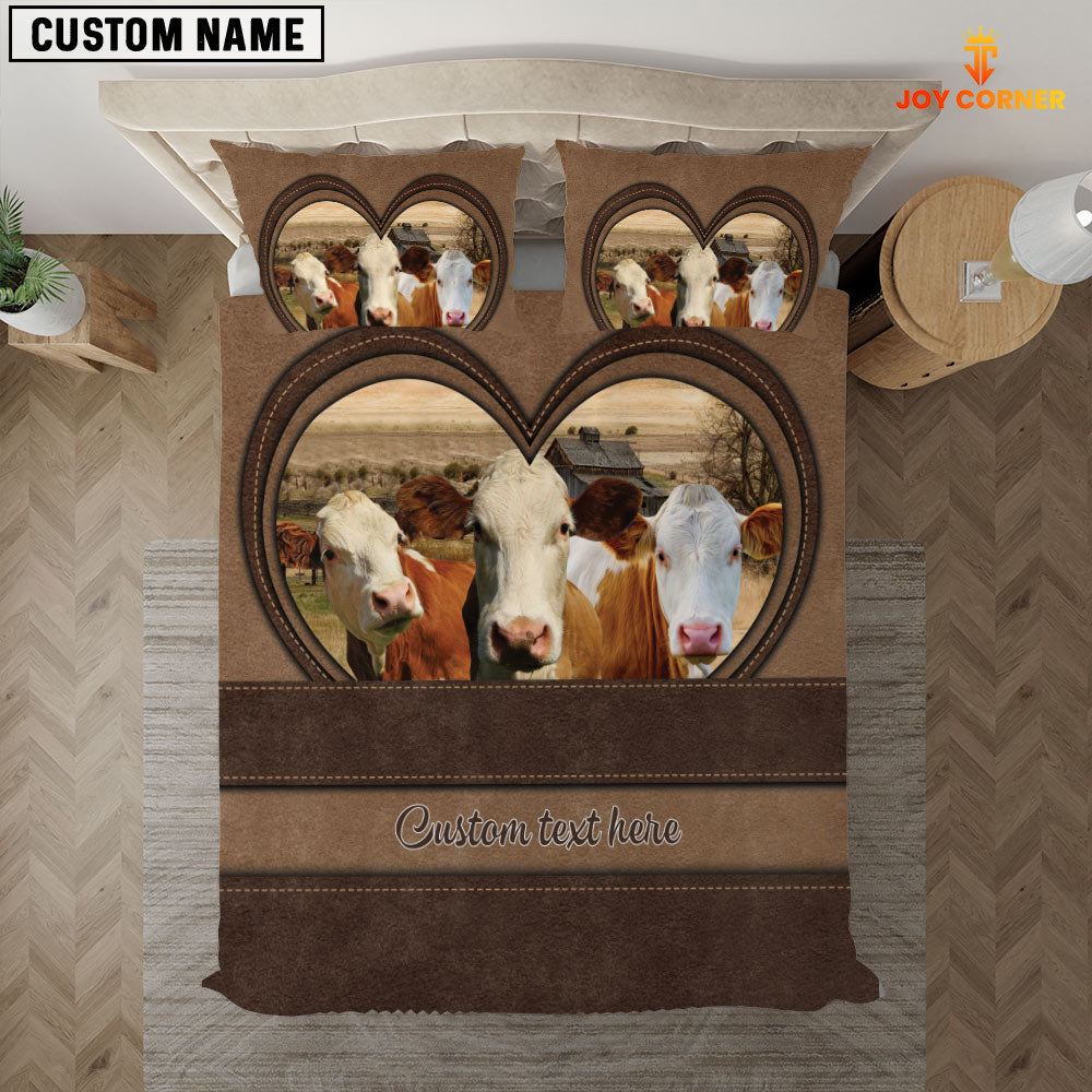Simmental In Heart Custom Name Bedding Set