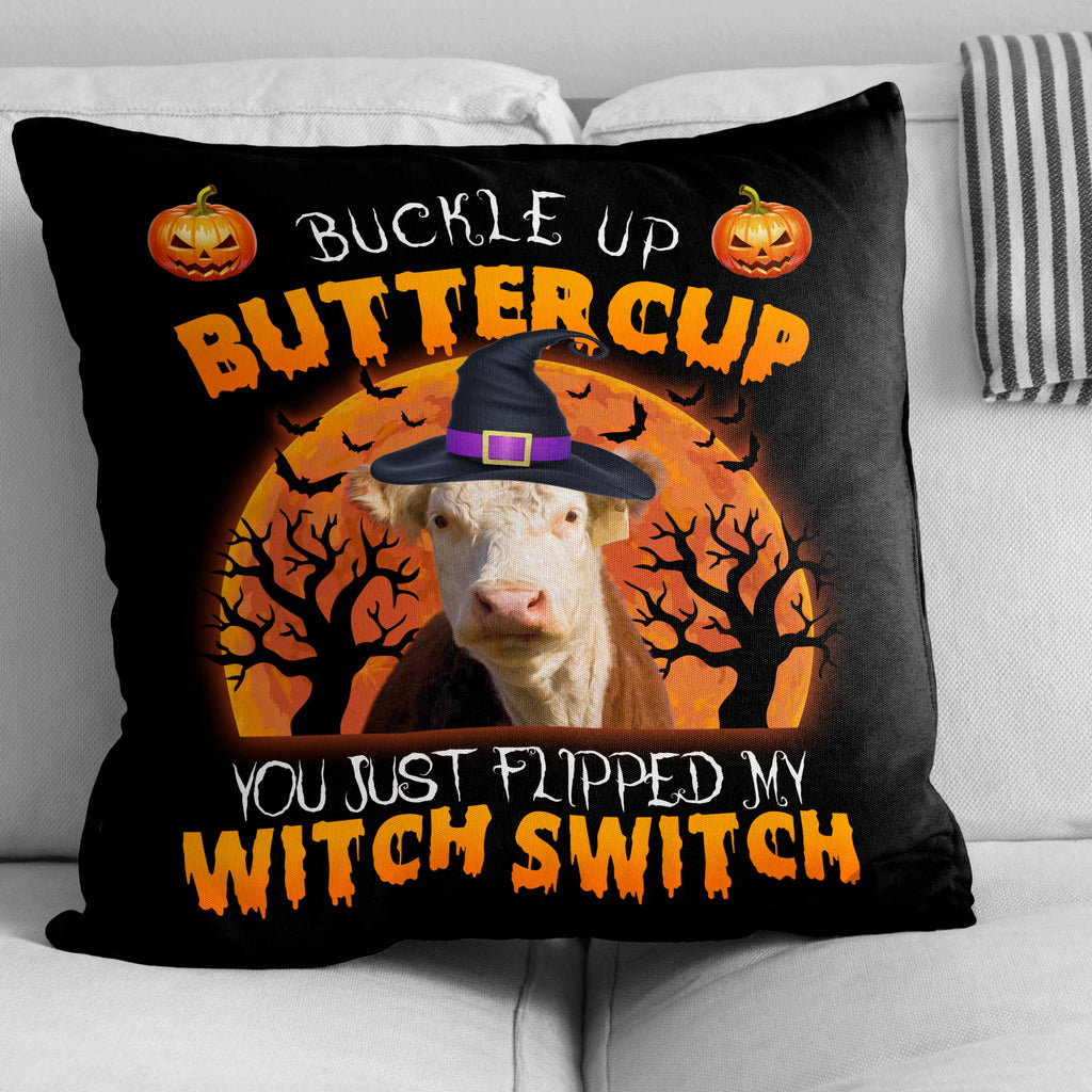 Happy Halloween Hereford Buckle Up Butter Cup Pillow Case
