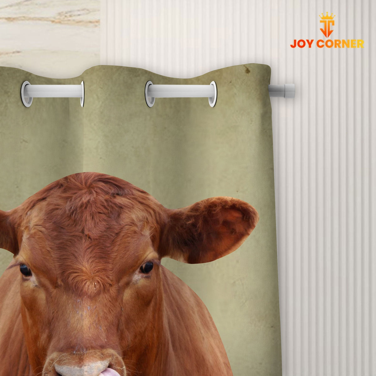 Red Angus Hello Sweet Cheeks 3D Shower Curtain