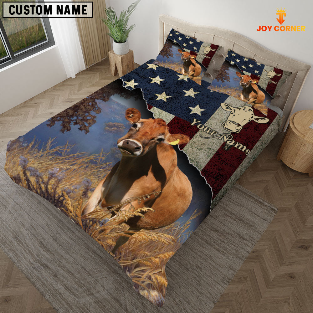 Jersey America Customized Name 3D Bedding Set