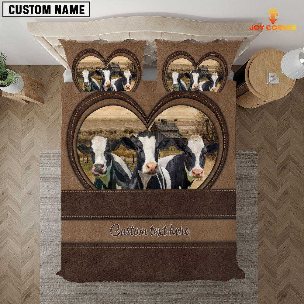 Holstein In Heart Custom Name Bedding Set