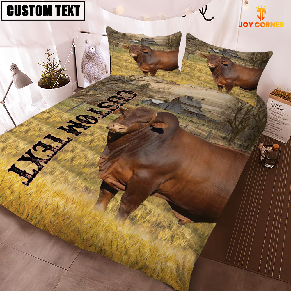 Personalized Name Beefmaster Cattle On The Farm 3D Bedding Set