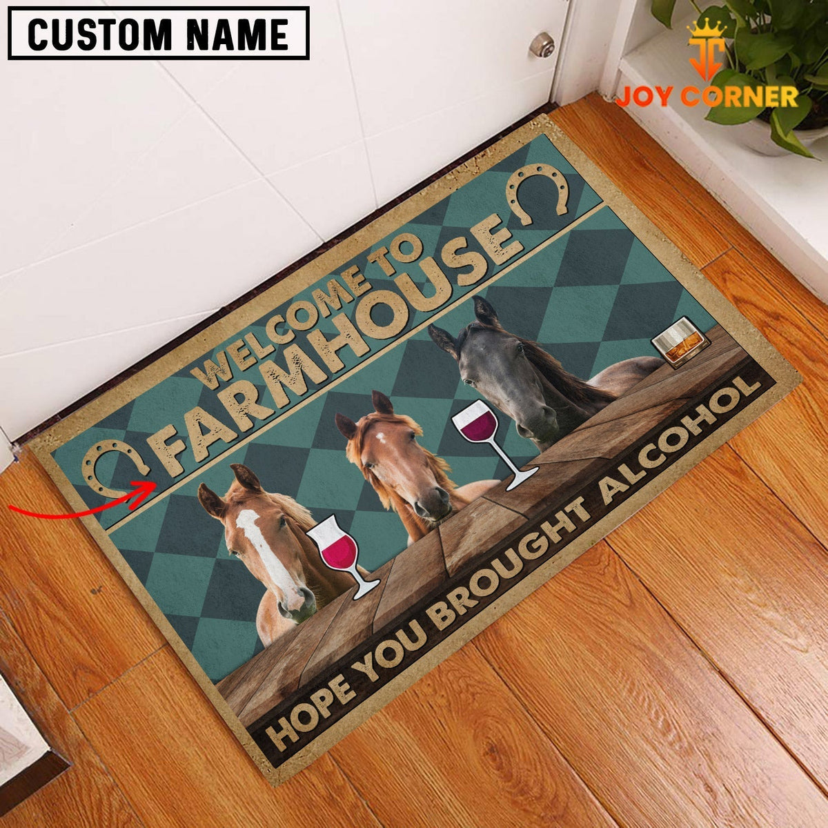 Horse Hope You Bought Alcohol Custom Name Doormat