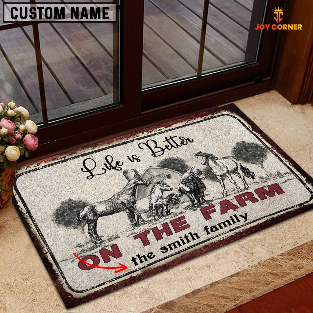 Horse Life is Better Custom Name Doormat