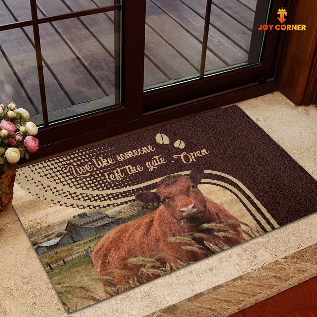 Red Angus Live Like Someone Left The Gate Open Doormat