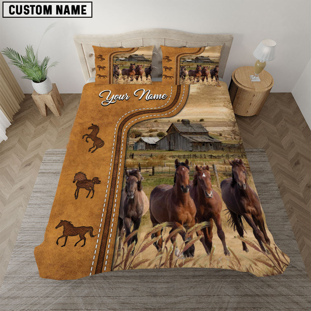 Horse On The Farm Personalized Name Bedding Set