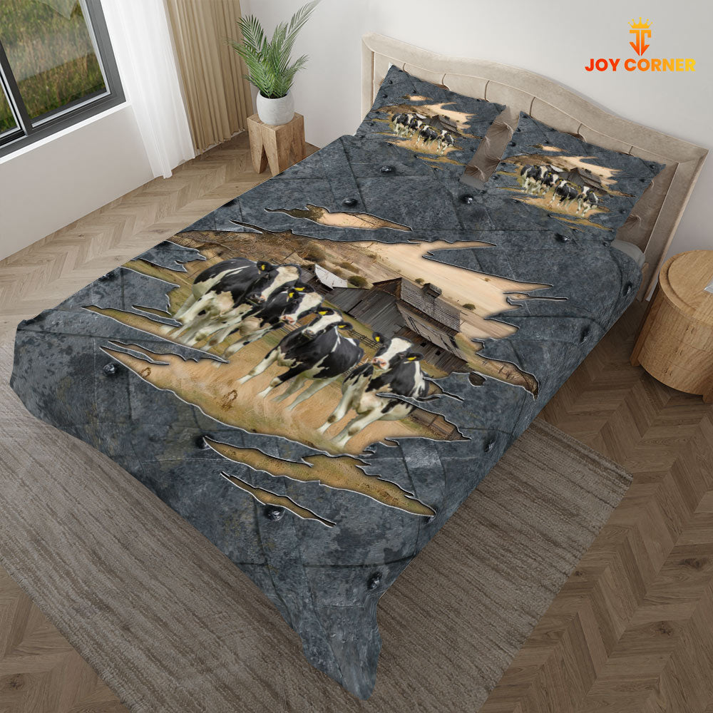 Holstein On The Farm Customized Name Bedding Set