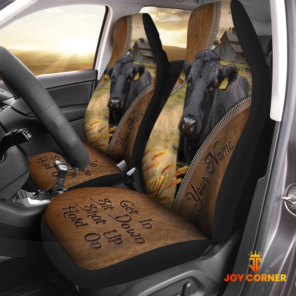 Dexter Customized Name Leather Pattern Car Seat Covers (2Pcs)
