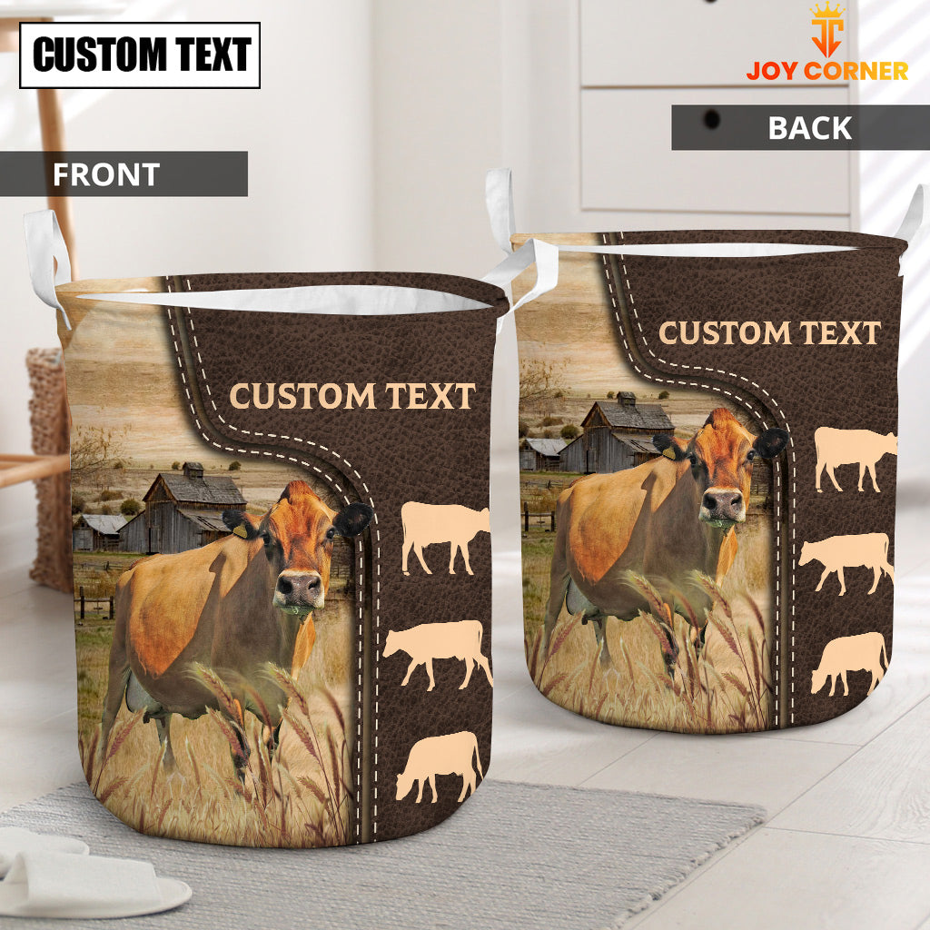 Jersey Custom Name Leather Pattern Laundry Basket