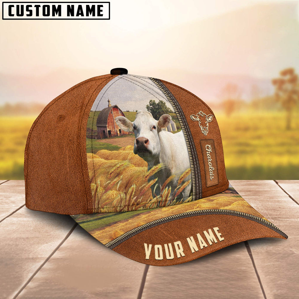 Personalized Name Charolais Barn Farm Cap