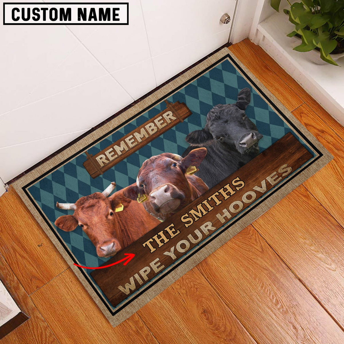 Dexter Wipe Your Hooves Custom Name Doormat