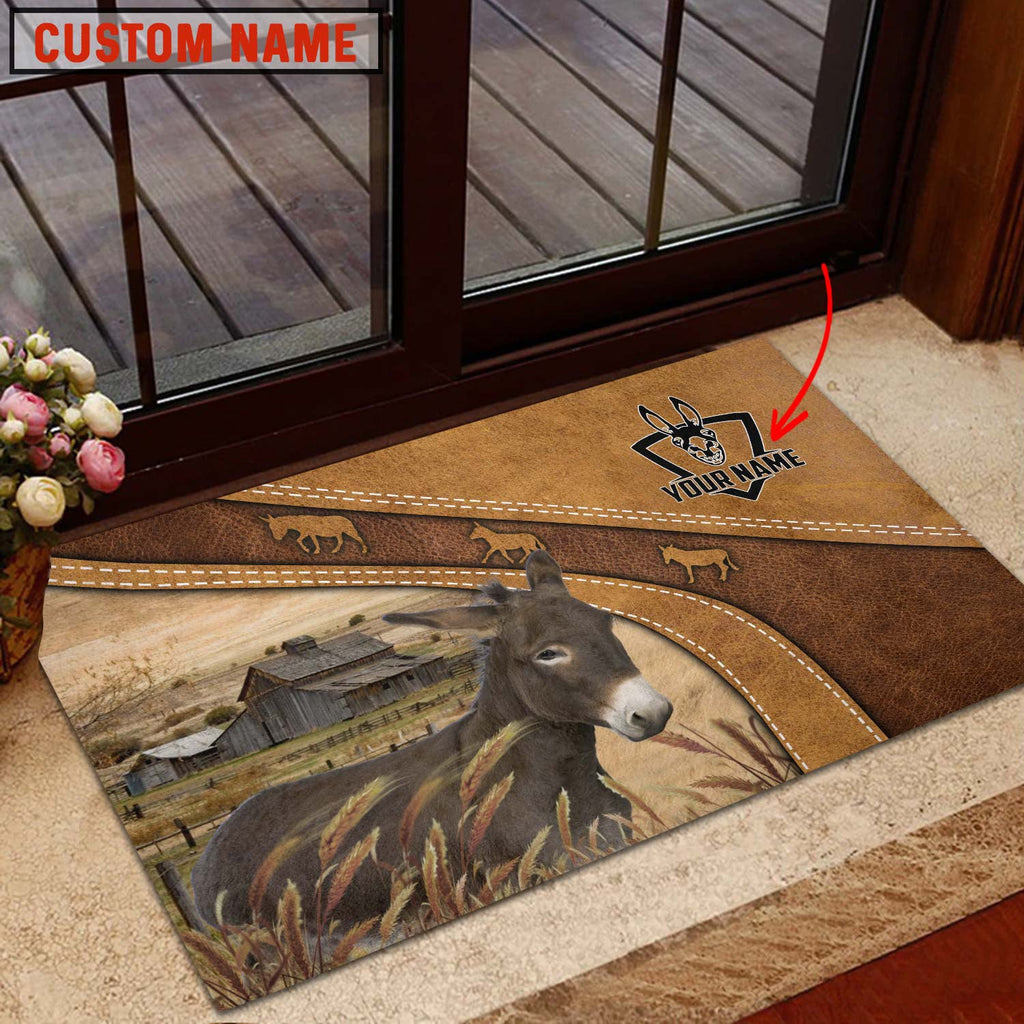 Donkey Personalized - Welcome Brown Doormat