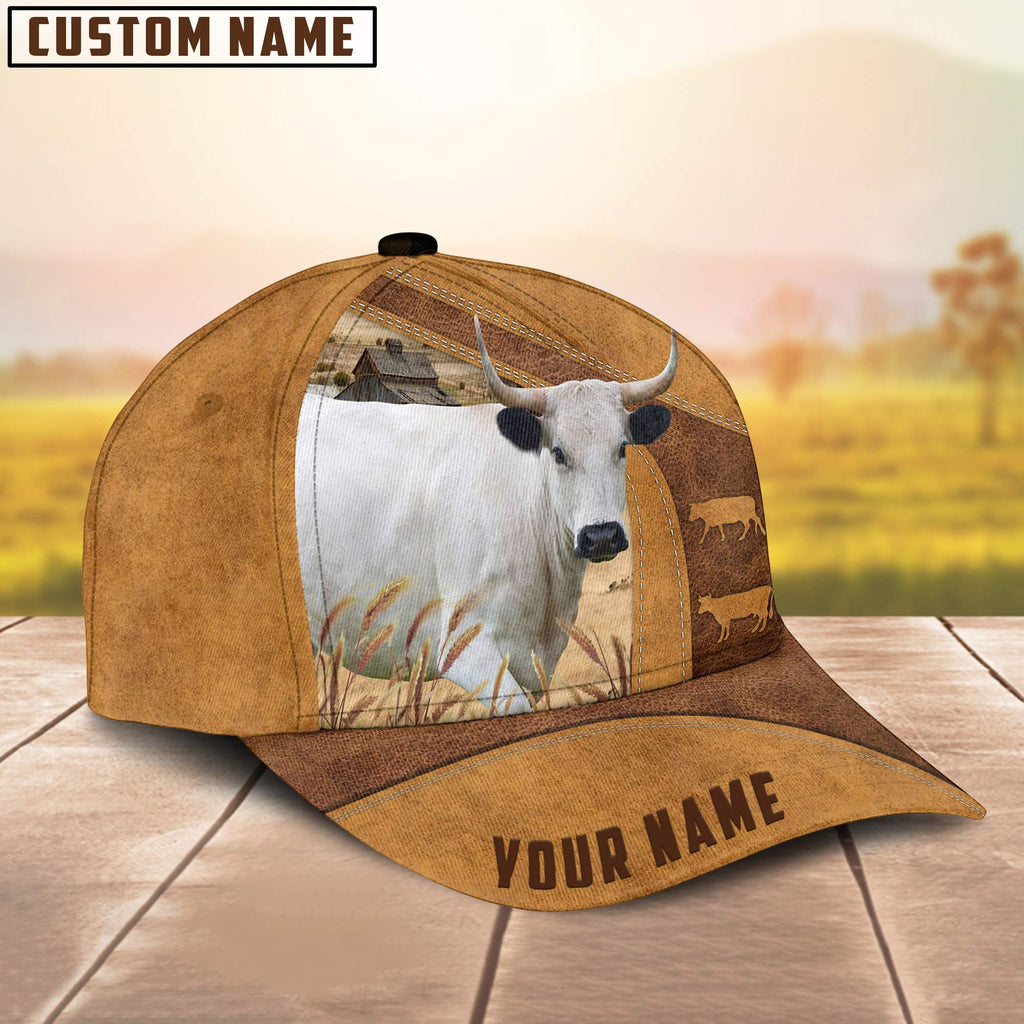 Personalized Name British White Park Cattle Cap