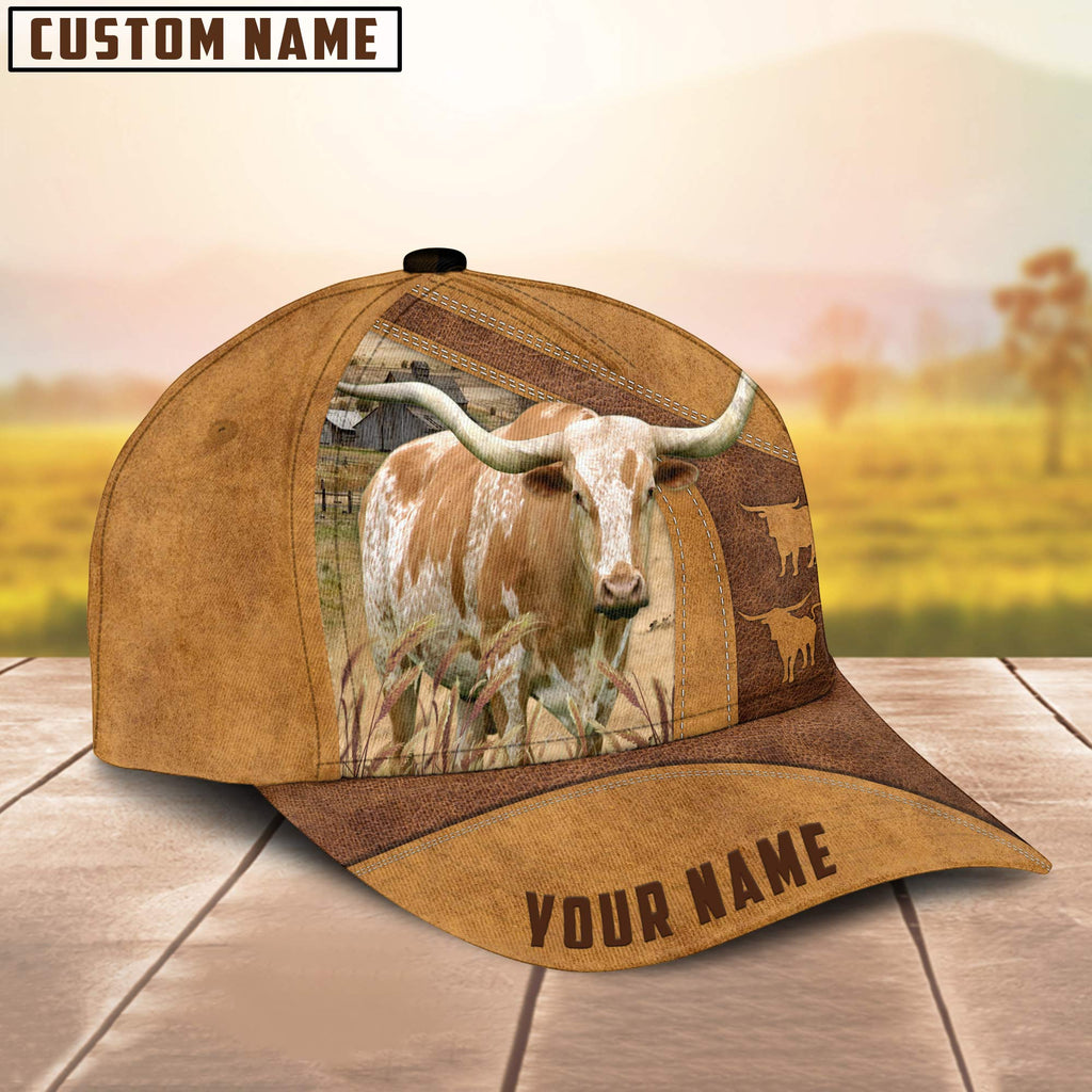 Custom Name Texas Longhorn Cattle Cap