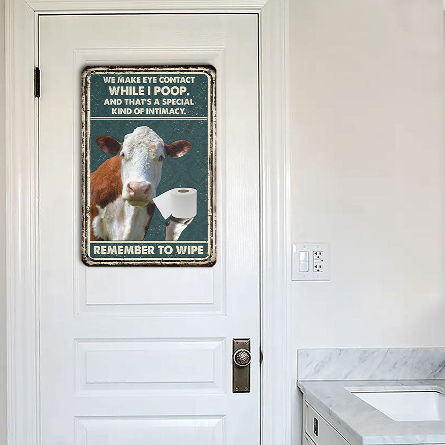 Hereford Remember To Wipe All Printed 3D Metal Sign