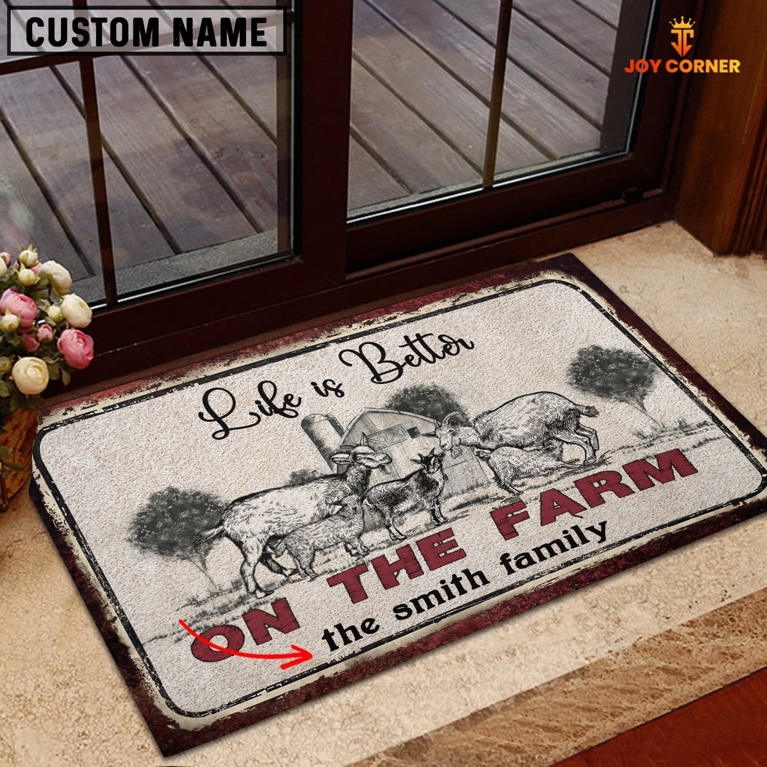 Goat Life is Better Custom Name Doormat