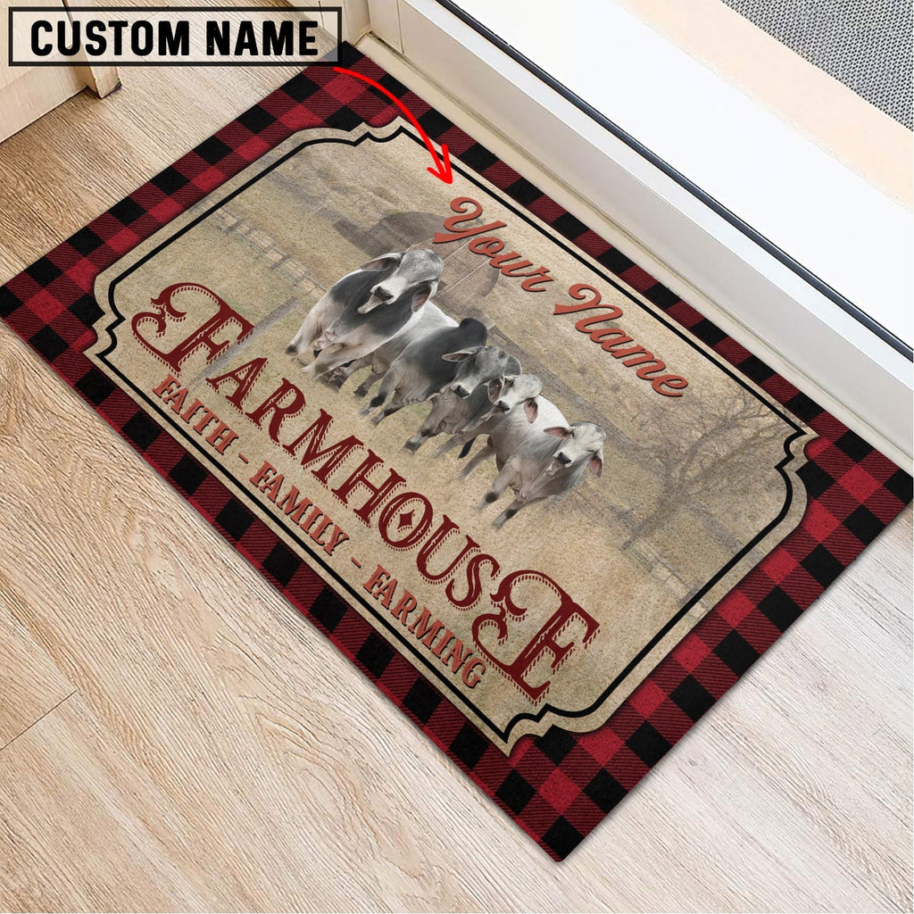 Brahman Faith Family Farming Custom Name Doormat