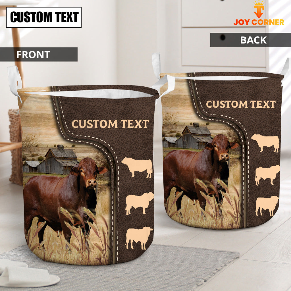 BeefmasterCustom Name Leather Pattern Laundry Basket