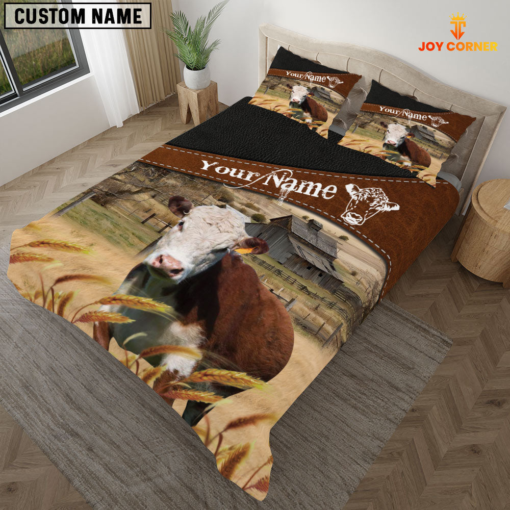 Hereford On The Field Customized Name 3D Bedding Set