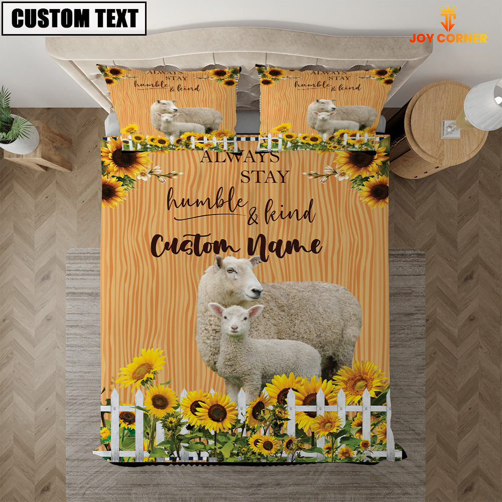 Sheep Stay Humble And Kind Custom Name Bedding Set