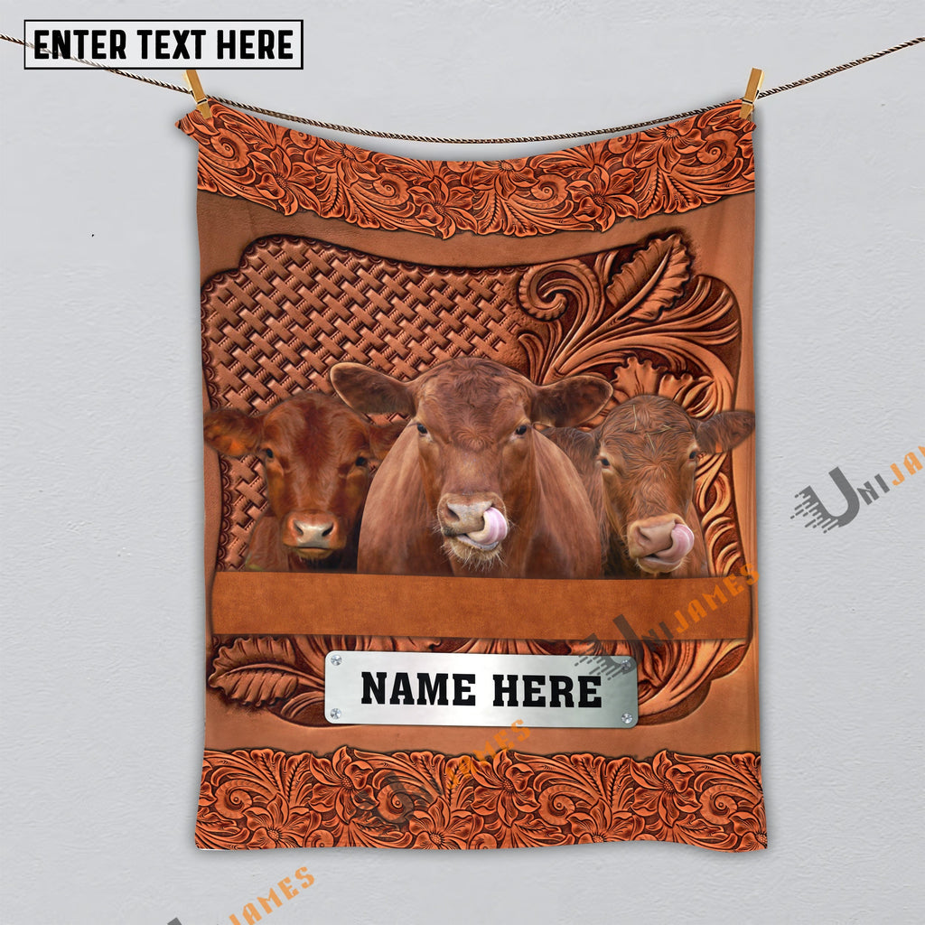 Red Angus Farming Life Personalized Name Blanket