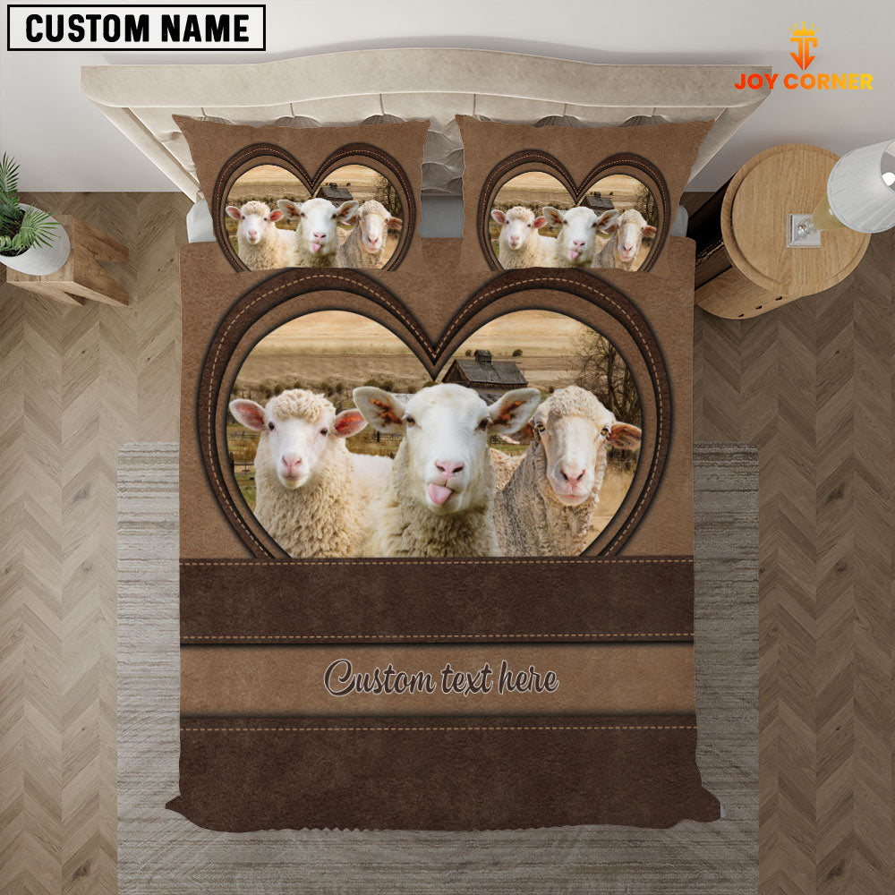 Sheep In Heart Custom Name Bedding Set