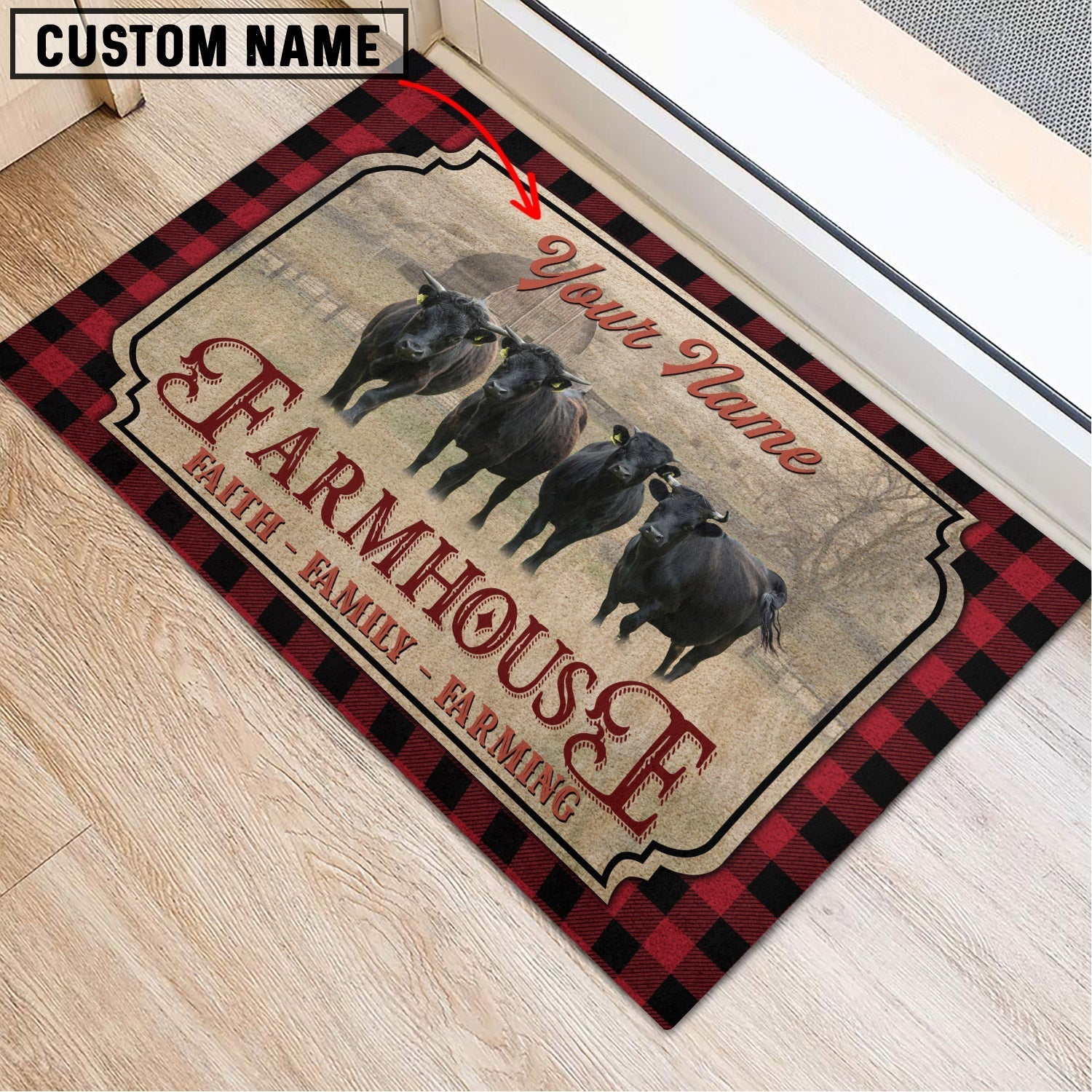 Dexter Faith Family Farming Custom Name Doormat