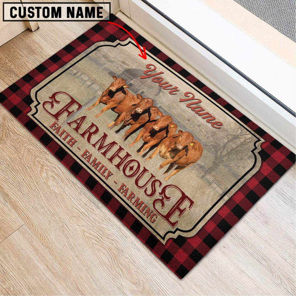 Beefmaster Faith Family Farming Custom Name Doormat