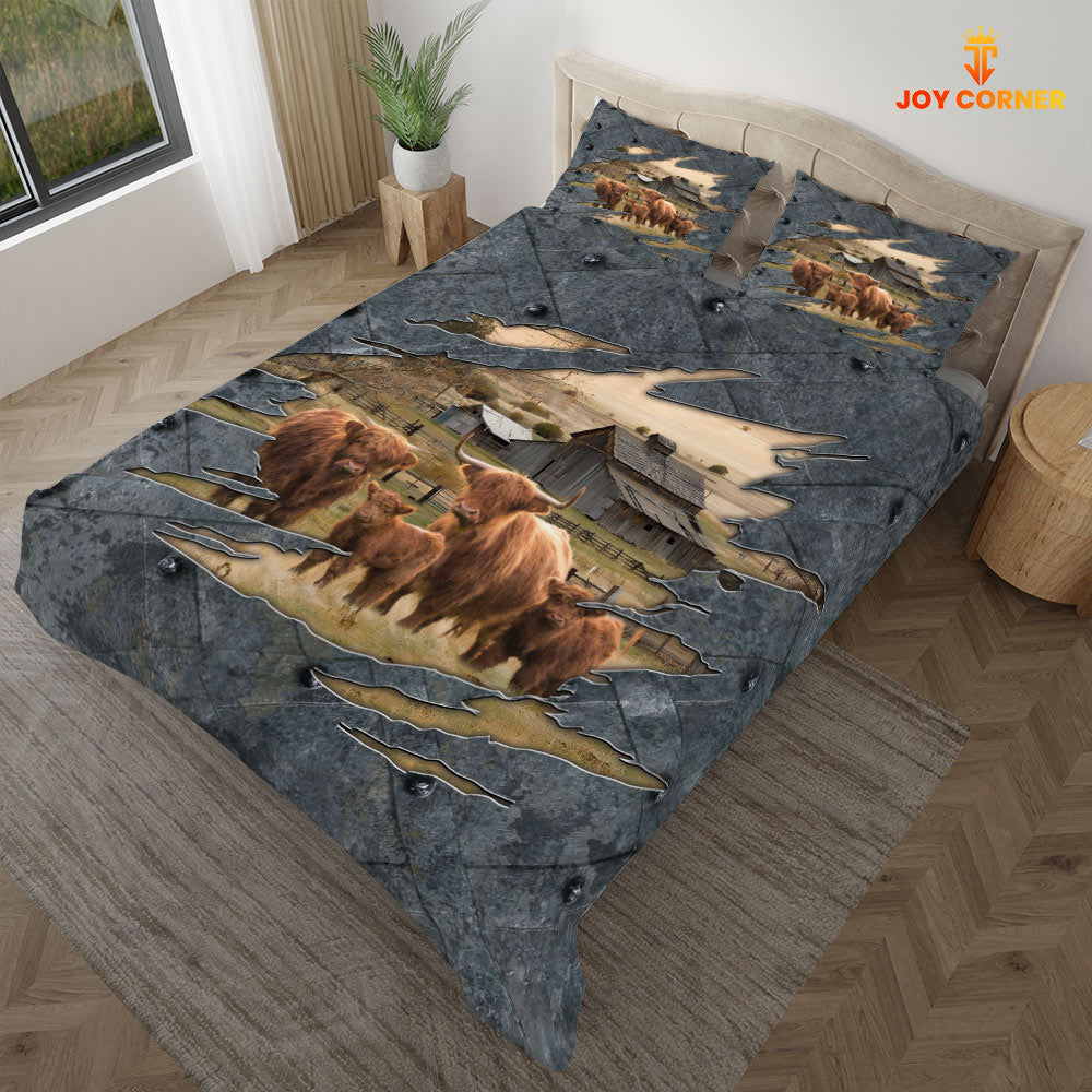 Highland On The Farm Customized Name Bedding Set