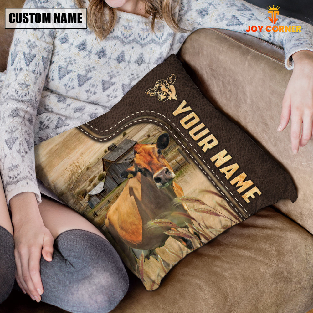 Jersey Custom Name Leather Pattern Pillow Case