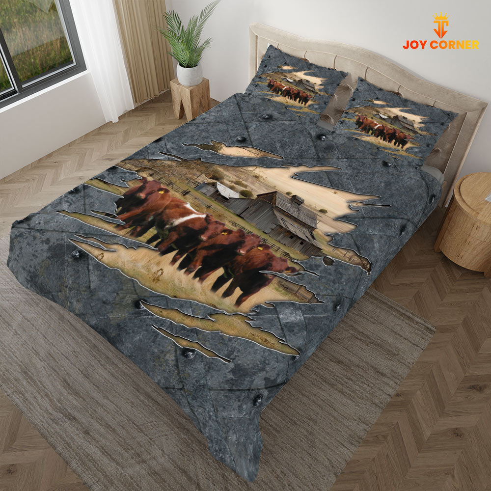 Shorthorn On The Farm Customized Name Bedding Set