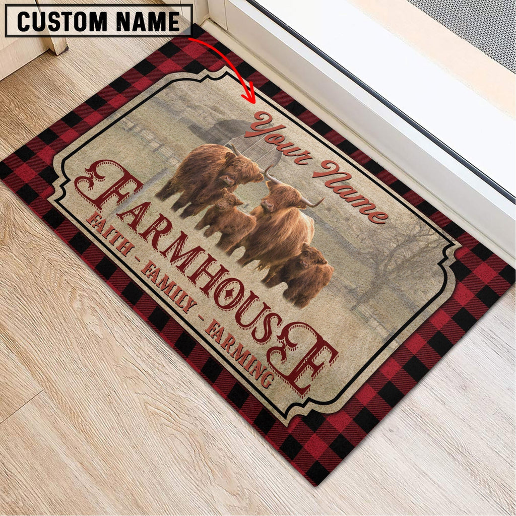 Highland Faith Family Farming Custom Name Doormat