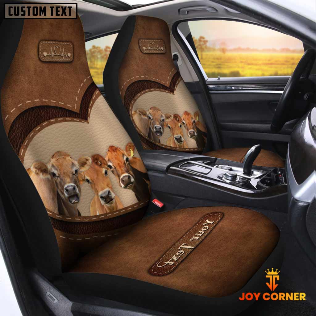 Jersey Pattern Customized Name Heart Car Seat Cover Set
