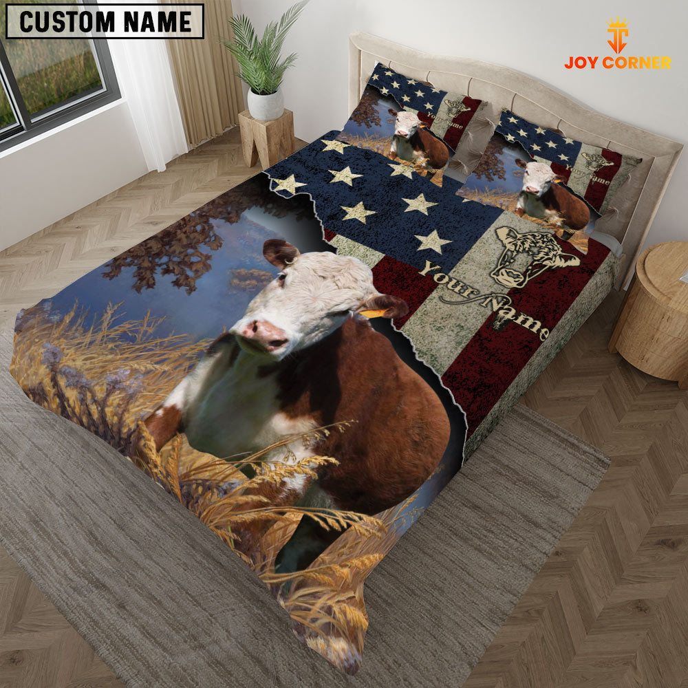Hereford America Customized Name 3D Bedding Set