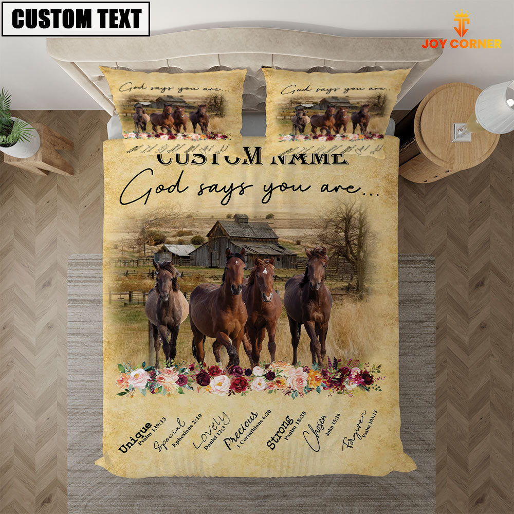 Horse God Says You Are Custom Name Bedding Set