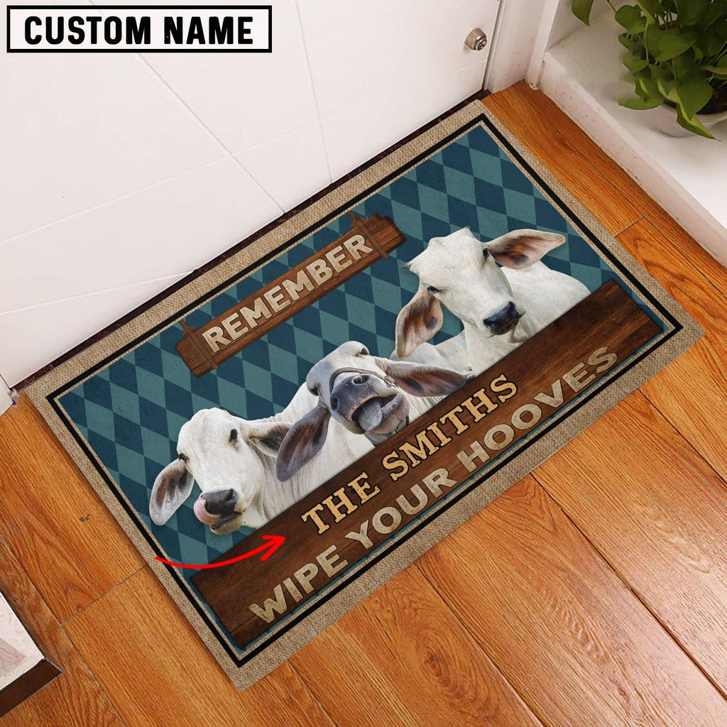 Brahman Wipe Your Hooves Custom Name Doormat