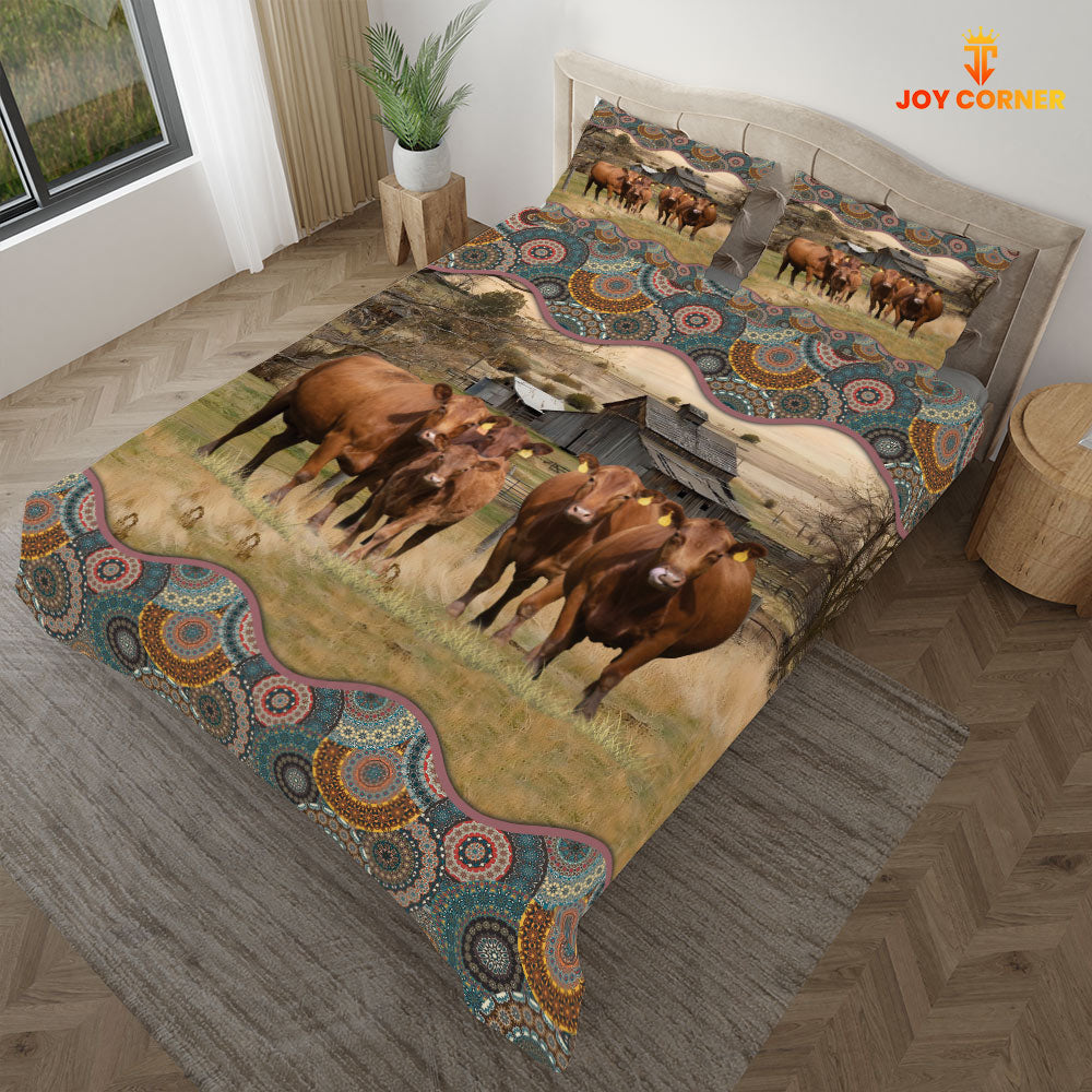 Red Angus Vintage 3D Bedding Set