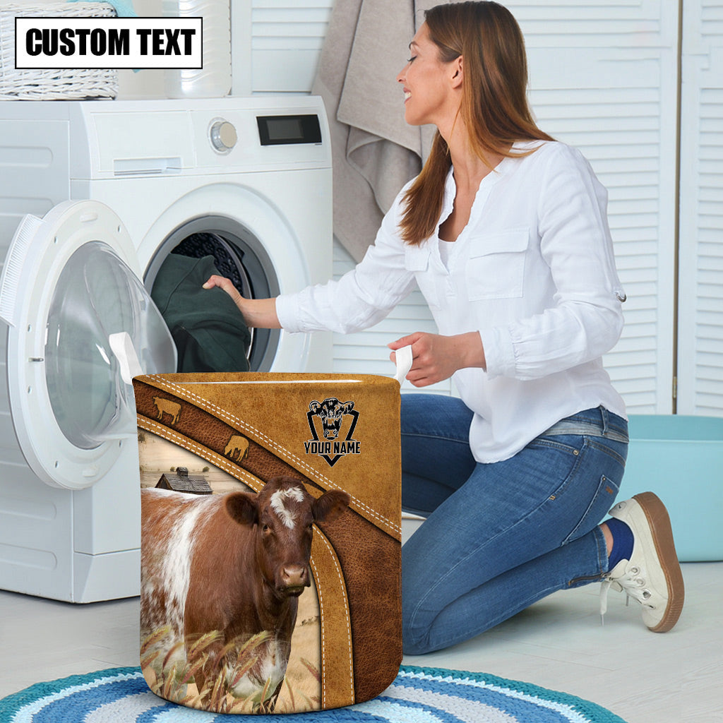 Shorthorn Cattle Brown Custom Name Basket