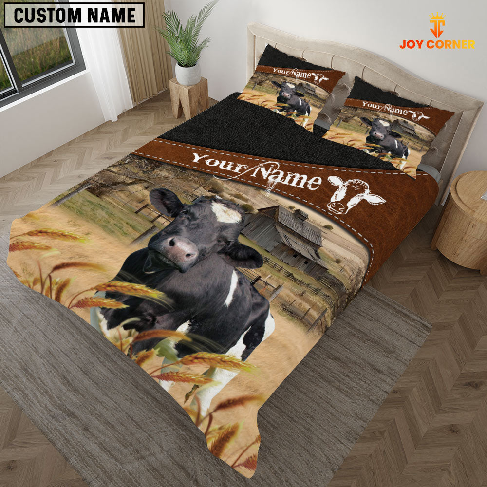 Holstein On The Field Customized Name 3D Bedding Set