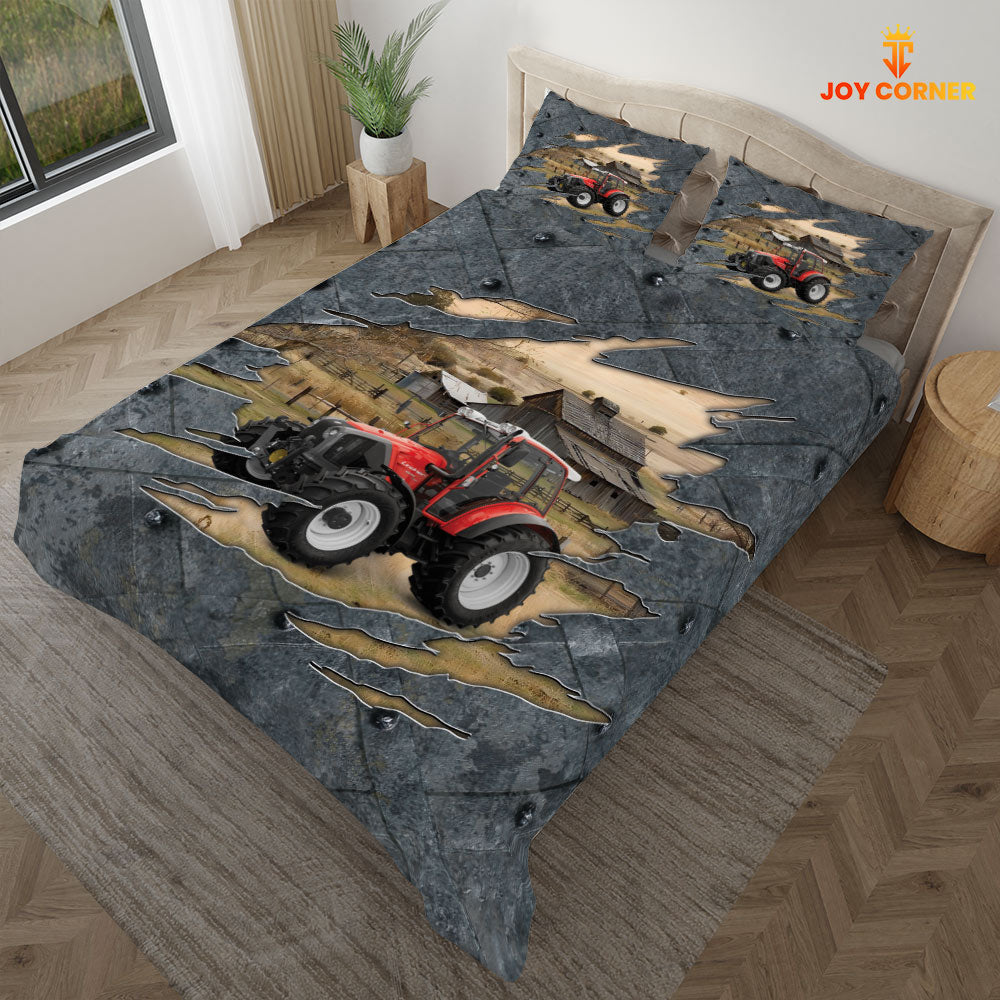 Red Tractor On The Farm Customized Name Bedding Set